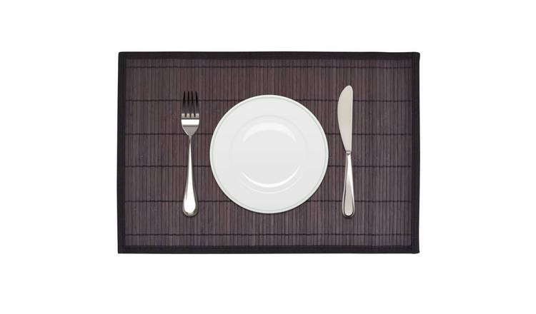 Walplus Bamboo Placemats - Dark Brown - 30 x 45 cm
