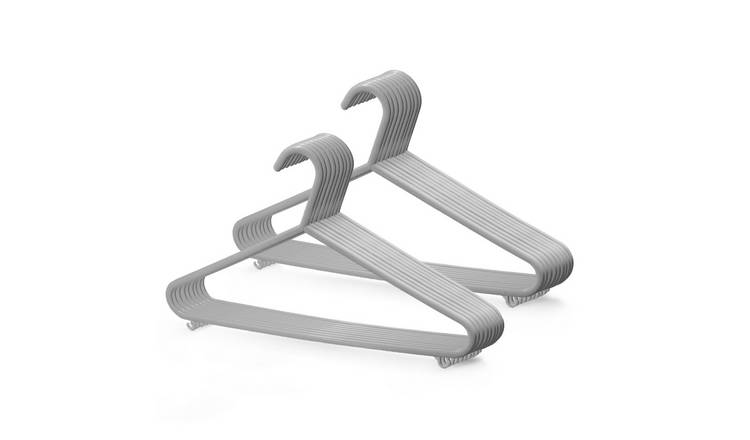 Keplin Grey Adult Plastic Trouser Bar Coat Hangers - Pack of 50