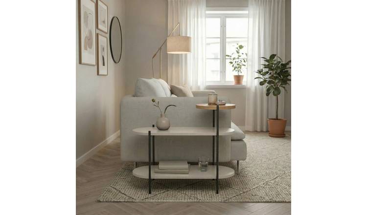 Decortie Somo 3 Tier Side Table - Sandstone Oak