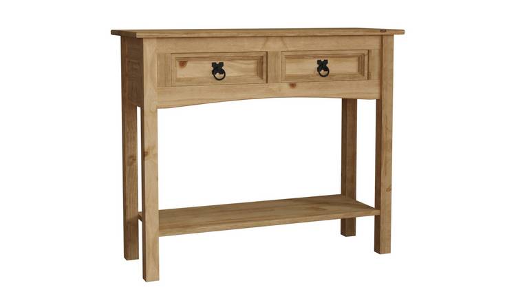 Vida Designs Corona 2 Drawer Console Table - Pine