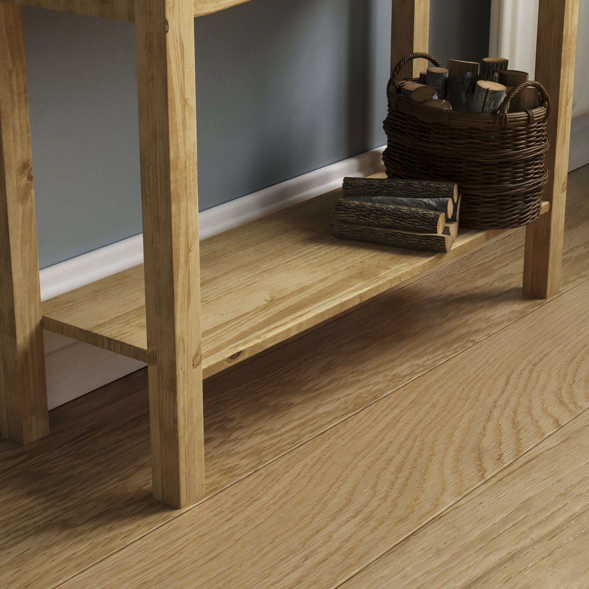 Vida Designs Corona 2 Drawer Console Table - Pine - Image 4
