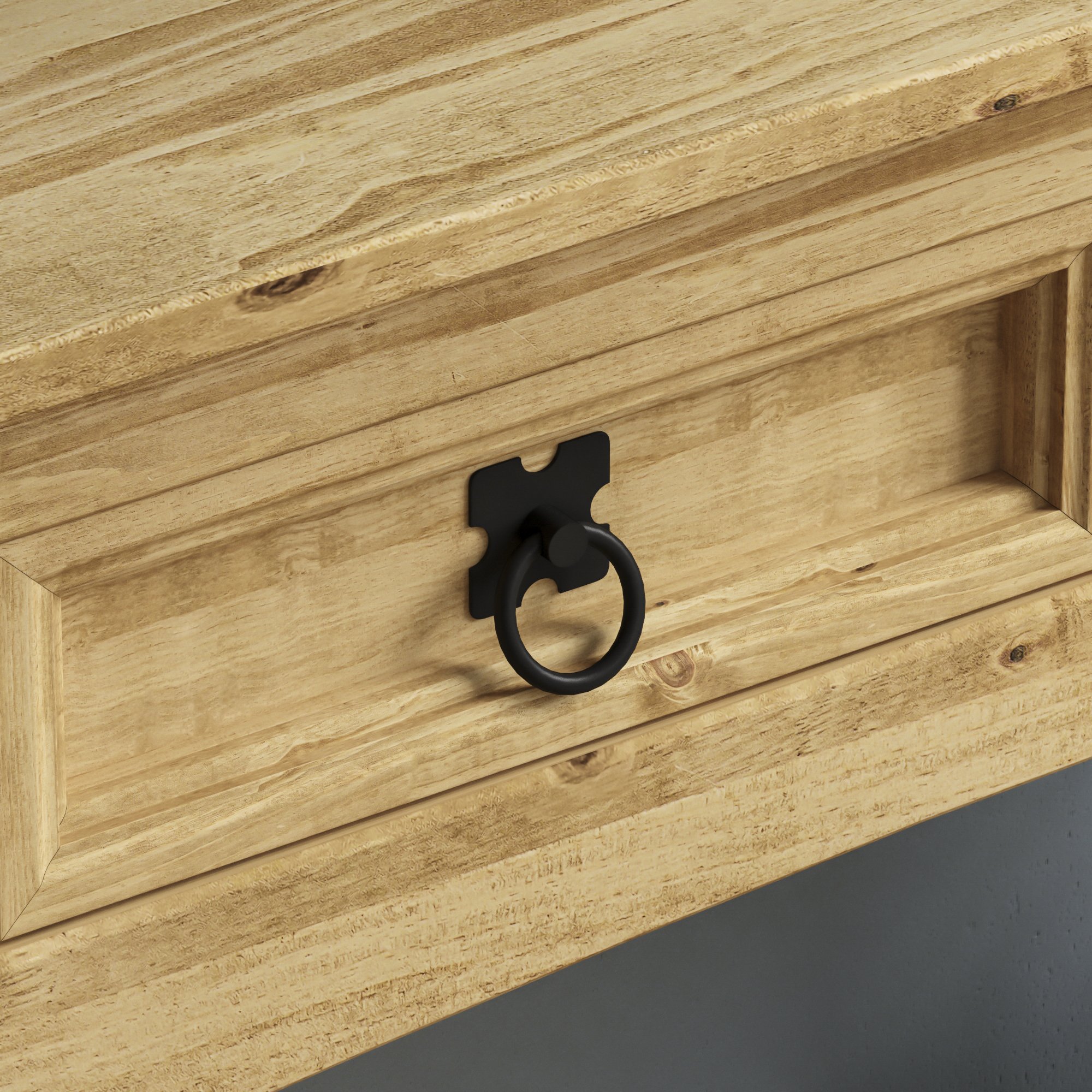 Vida Designs Corona 2 Drawer Console Table - Pine - Image 5