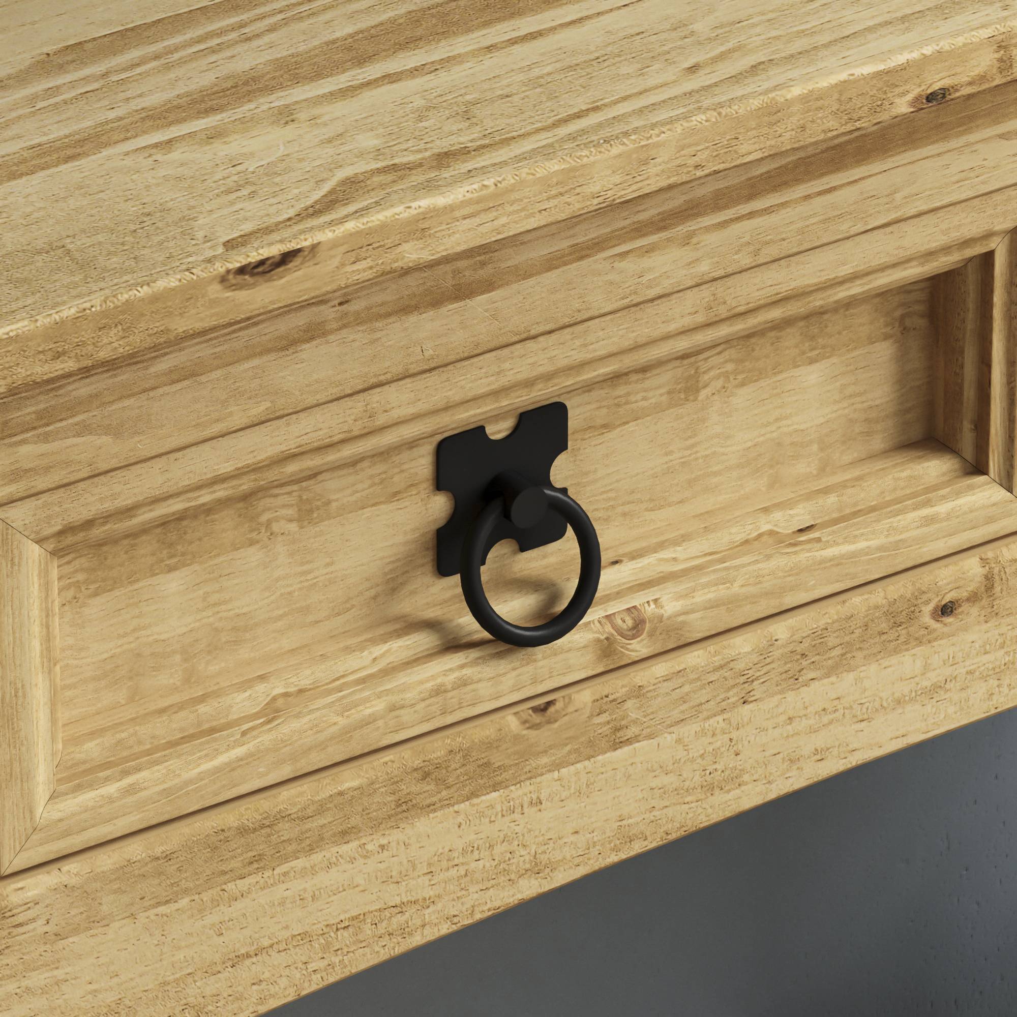 Vida Designs Corona 2 Drawer Console Table - Pine - Image 5