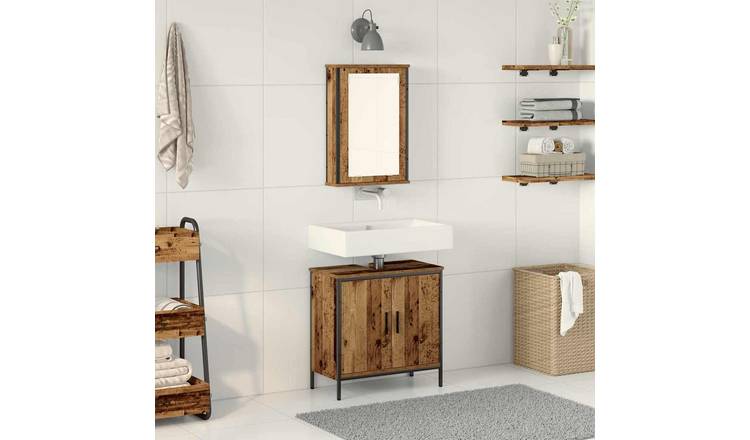 Walplus 2 Piece Engineered Wood Bathroom Vanity Set - Brown - 60 x 30 x 60 cm