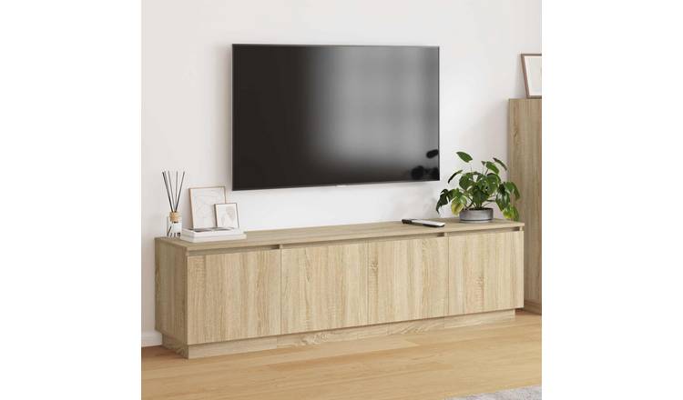 Walplus Engineered Wood 4 Doors TV Cabinet - Sonoma Oak - 180 x 38 x 49 cm