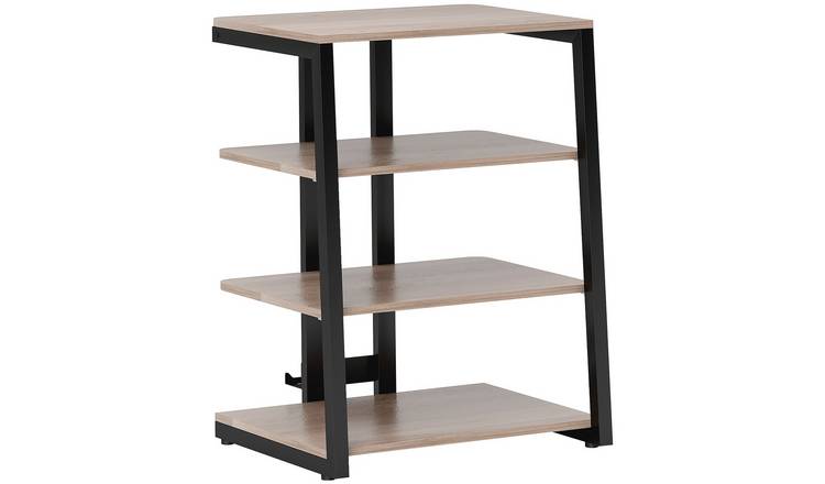 HOMCOM 4 Tier Media Storage Shelf with Adjustable Shelves - Grey
