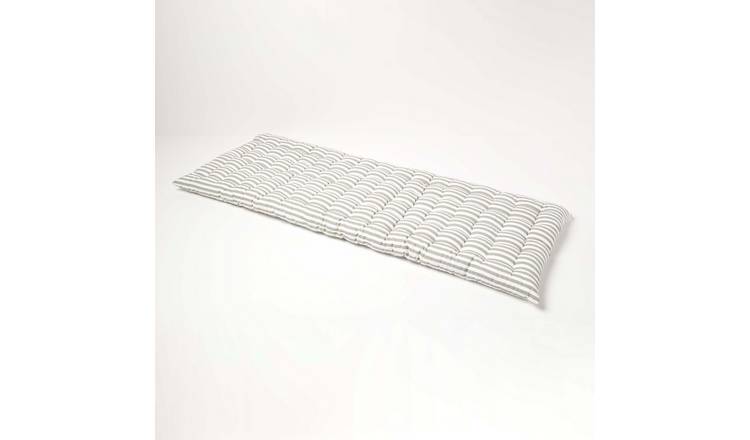 Homescapes 3 Seater Grey Stripe Bench Cushion