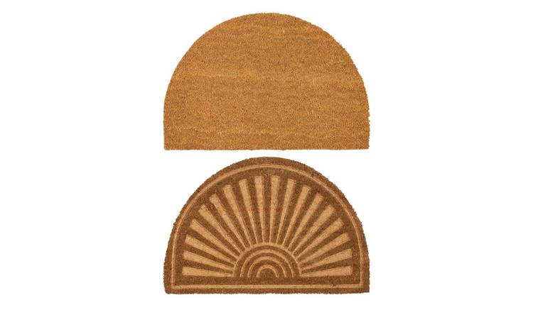 Nicola Spring Half Moon Door Mats - Embossed - Pack of 2