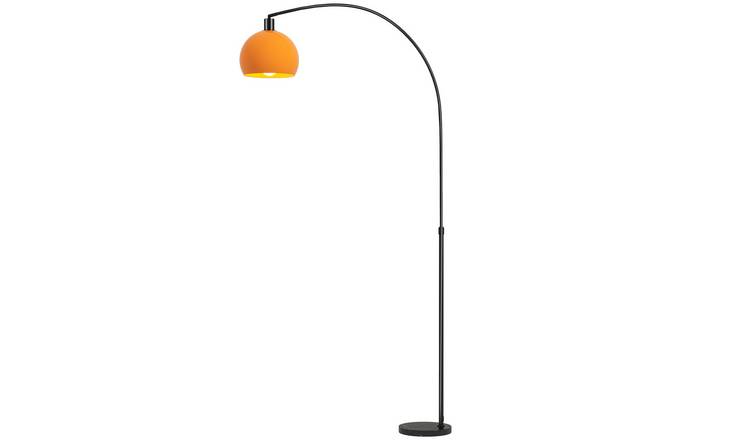 HOMCOM 180cm Floor Lamp Marble Base Steel Stem - Black