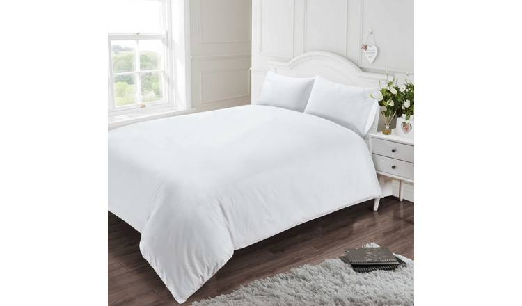 HomeSpace Direct T-400 White Duvet Cover Set - Single