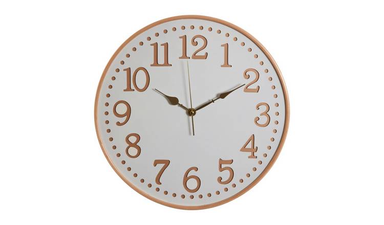 Orsina Vitus 40cm Dia Wood with Numbers Wall Clock - White