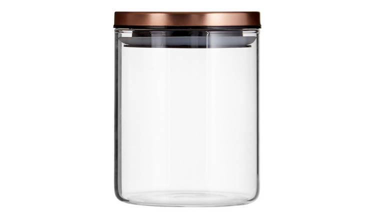 Orsina Freska Glass Storage Jar with Rose Lid 700ml – Gold