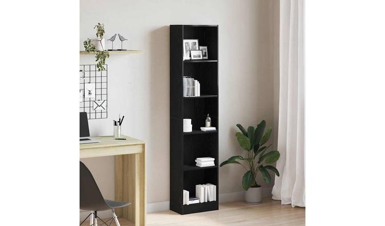 Walplus Engineered Wood Bookcase - Dark Oak - 40 x 24 x 176 cm