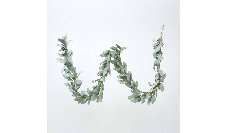 Homescapes Polyester Lambs Ear Garland - Green