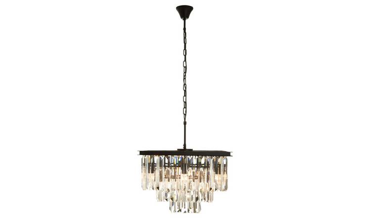 Orsina Kensington Townhouse Multi-Crystal Pendant Light - Black