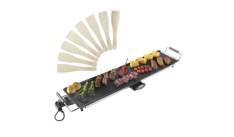 VonShef XXL 2000W 90x23cm Non-Stick Teppanyaki Grill - 8 Spatulas