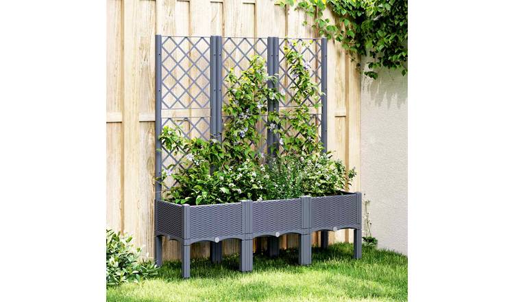 Walplus Polypropylene Garden Planter - Blue Grey - 120 x 40 x 142 cm