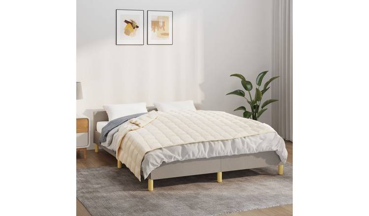 Walplus 9 kg Polyester Weighted Blanket - Light Cream - 122 x 183 cm