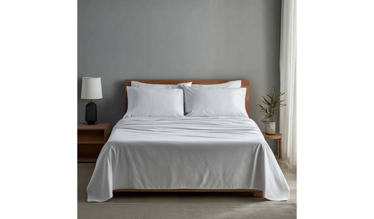 Snug City Luxury 400TC Sateen Hotel Quality Flat Sheet - Single - White