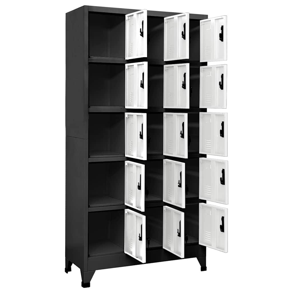 Walplus Steel 15 Door Locker Cabinet - Grey and White - 90 x 40 x 180 cm - Image 3