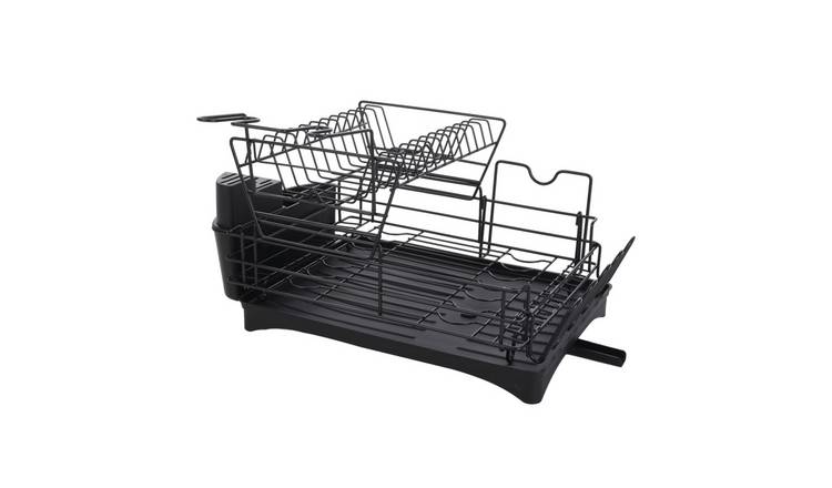 Living and Home 2 Tier Detachable Dish Rack - Black