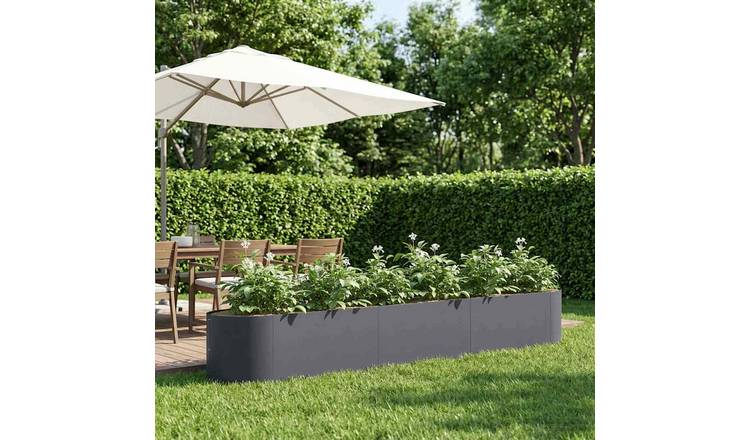 Walplus Steel Raised Garden Bed - Anthracite - 300 x 40 x 40 cm