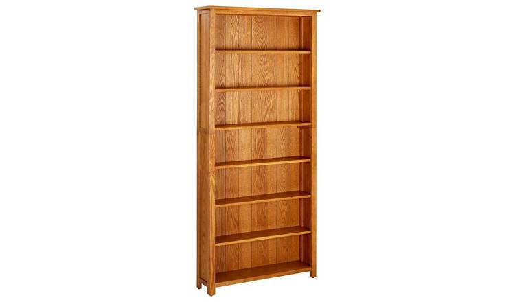 Walplus Solid Oak Bookcase - Brown - 90 x 22.5 x 200 cm