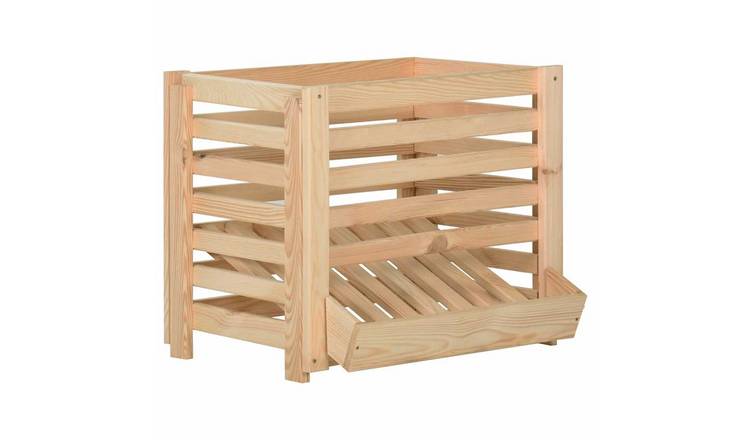 Walplus Wood Potato Box Solid Pinewood - 60 x 40 x 50 cm