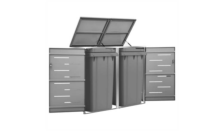 Walplus Double Wheelie Bin Store - Anthracite - 138 x 77.5 x 112.5 cm