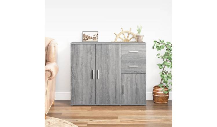 Walplus Engineered Wood Sideboard - Grey Sonoma - 91 x 29.5 x 75 cm