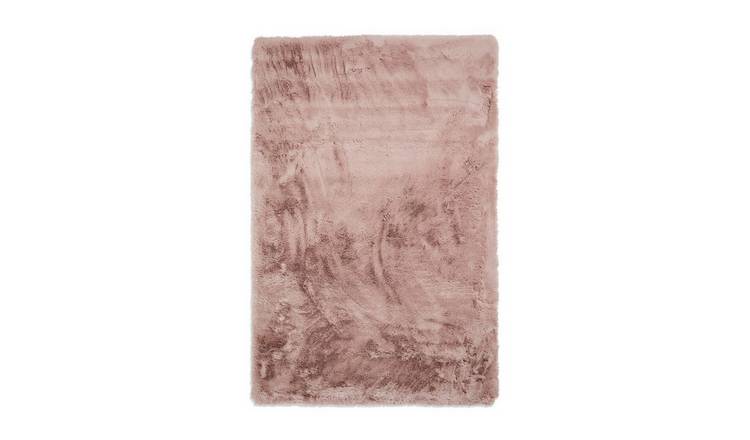 Mega Flooring Pink Shaggy Plain Rug - 60 x 120cm