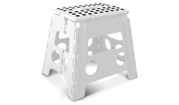 Keplin 13 Inch Non-Slip Folding Step Stool - White