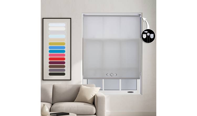 Furnished Grey Daylight Roller Blind Diamond Eyelets - 50 x 165cm