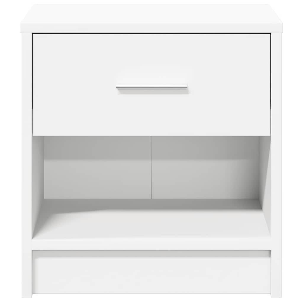 Walplus 1 Drawer Engineered Wood Bedside Cabinet - White - 39 x 28 x 41 cm - Image 4
