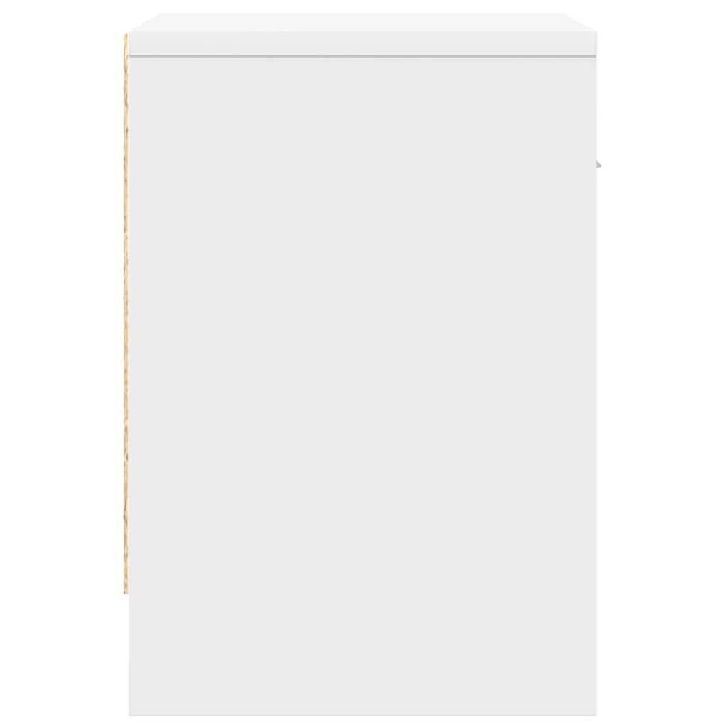 Walplus 1 Drawer Engineered Wood Bedside Cabinet - White - 39 x 28 x 41 cm - Image 6