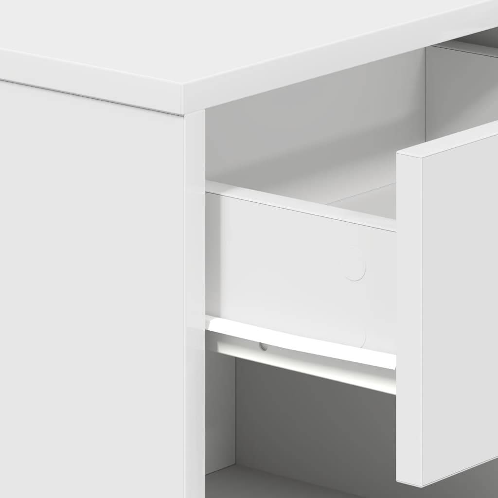 Walplus 1 Drawer Engineered Wood Bedside Cabinet - White - 39 x 28 x 41 cm - Image 8