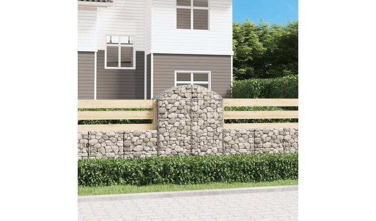 Walplus Galvanised Iron Gabion Basket - Silver 100 x 50 x 120/ - 140 cm