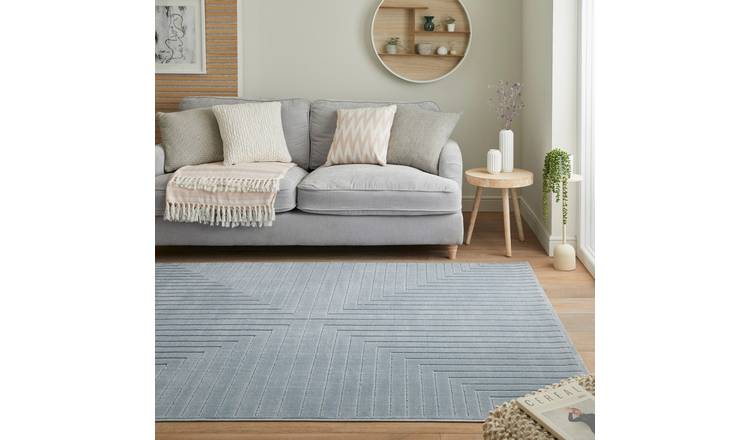 Mega Flooring Blue Modern Abstract Rug - 120 x 170cm