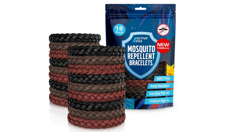 Active Era Adventure Mosquito Repellent Bands - 18 Pack - Black and Brown