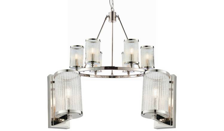 Loops Direct Steel And Glass Lighting Pack - Bright Nickel
