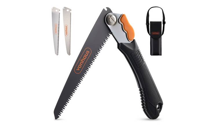 VonHaus 3 Blade Folding Pruning Saw - Safety Lock & Pouch