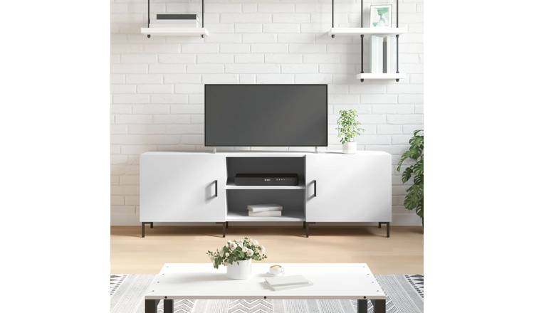 Walplus Engineered Wood TV Stand - White - 150 x 30 x 50 cm