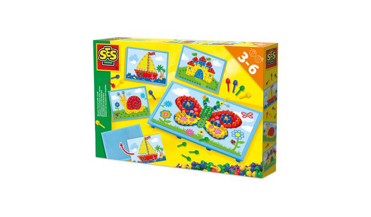 SES Creative Mosaic Peg Board with Cards Jigsaw Puzzle