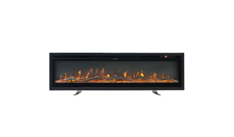 Living and Home 80 Inch Electric Fireplace with Remote Control - Black