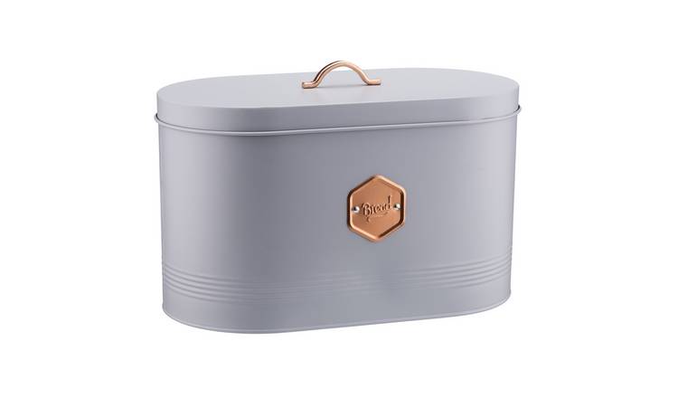 Cooks Professional Metal Bread Bin - Grey / Copper