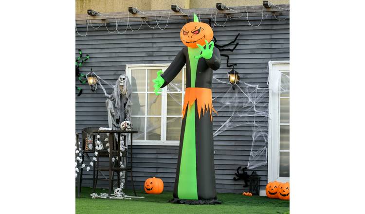 HOMCOM 9ft Halloween Pumpkin Ghost Inflatable Decoration