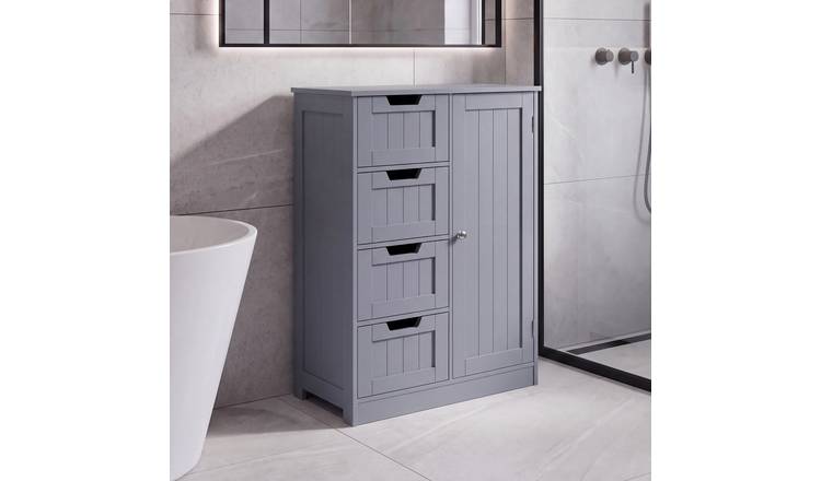 Bath Vida Hayle 4 Drawer 1 Door Floor Cabinet - Grey