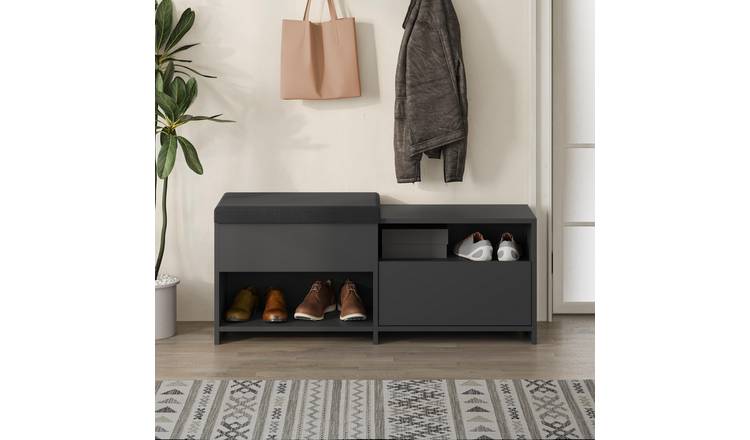 Decortie Filux Particleboard Shoe Storage Bench - Anthracite