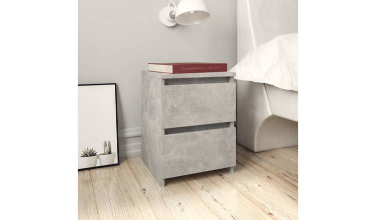 Walplus Engineered Wood Bedside Cabinet - Stone Grey - 30 x 30 x 40 cm