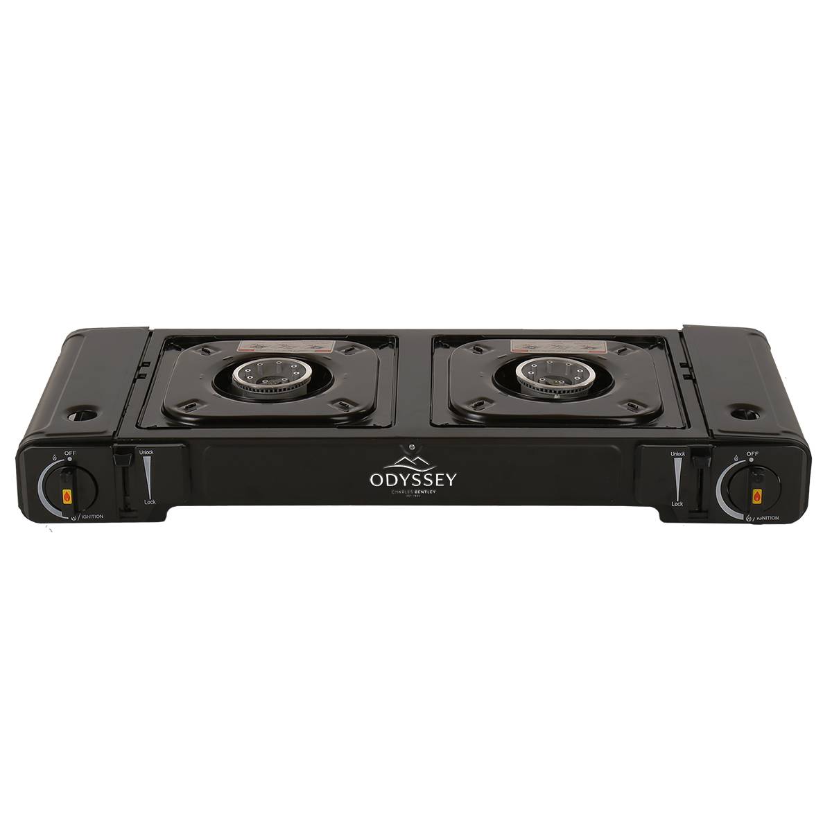 Charles Bentley Odyssey Double Portable Camping Gas Stove Cooker - Black - Image 1